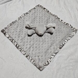 Pro Goleem Baby Lovey Security Blanket Grey Rabbit Minky Sateen 16x16" Bunny